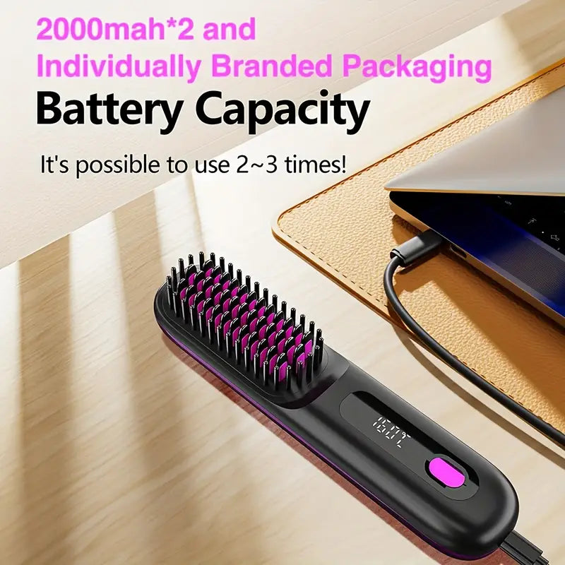 Portable Wireless Hair Straightening Brush