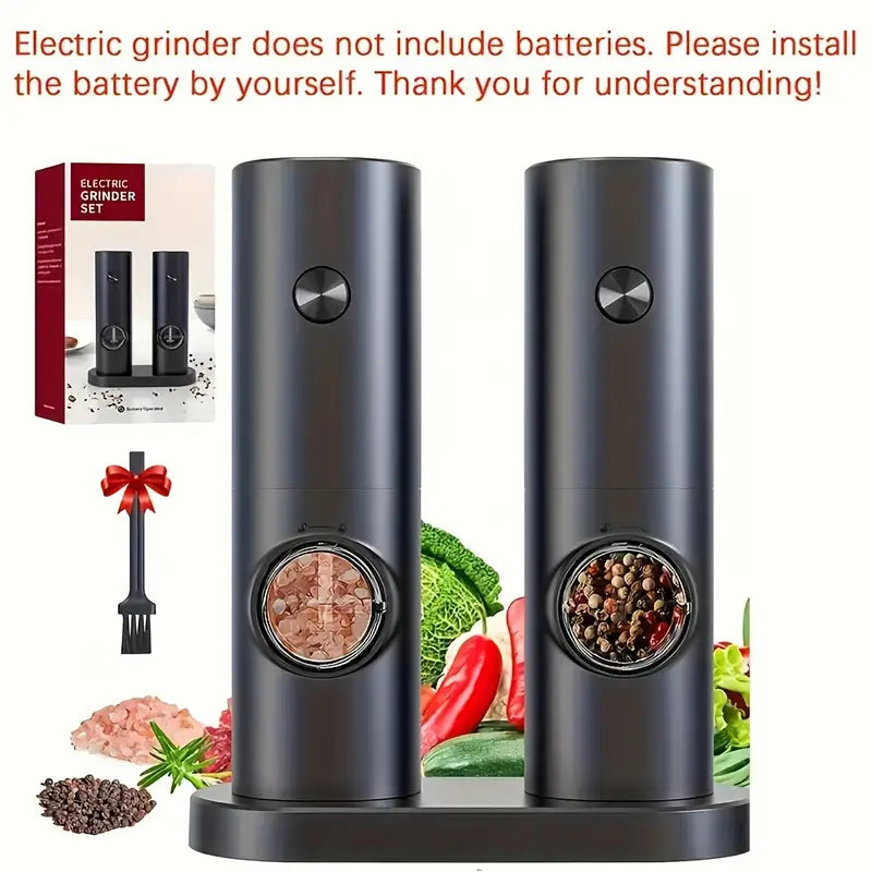 2pcs Electric Salt and Pepper Grinder Set