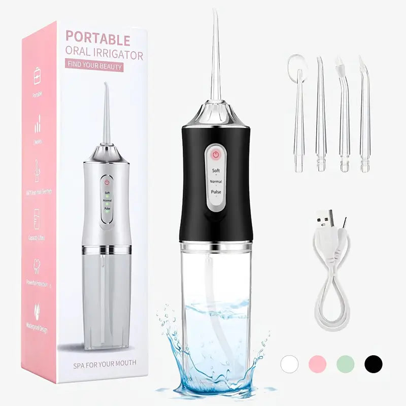 Cordless Electric Water Flosser Set with 4 Jet Tips