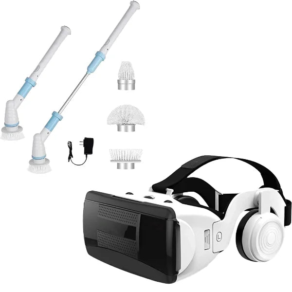 Bundle Cordless Long Handle Electric Mop + VR Headset